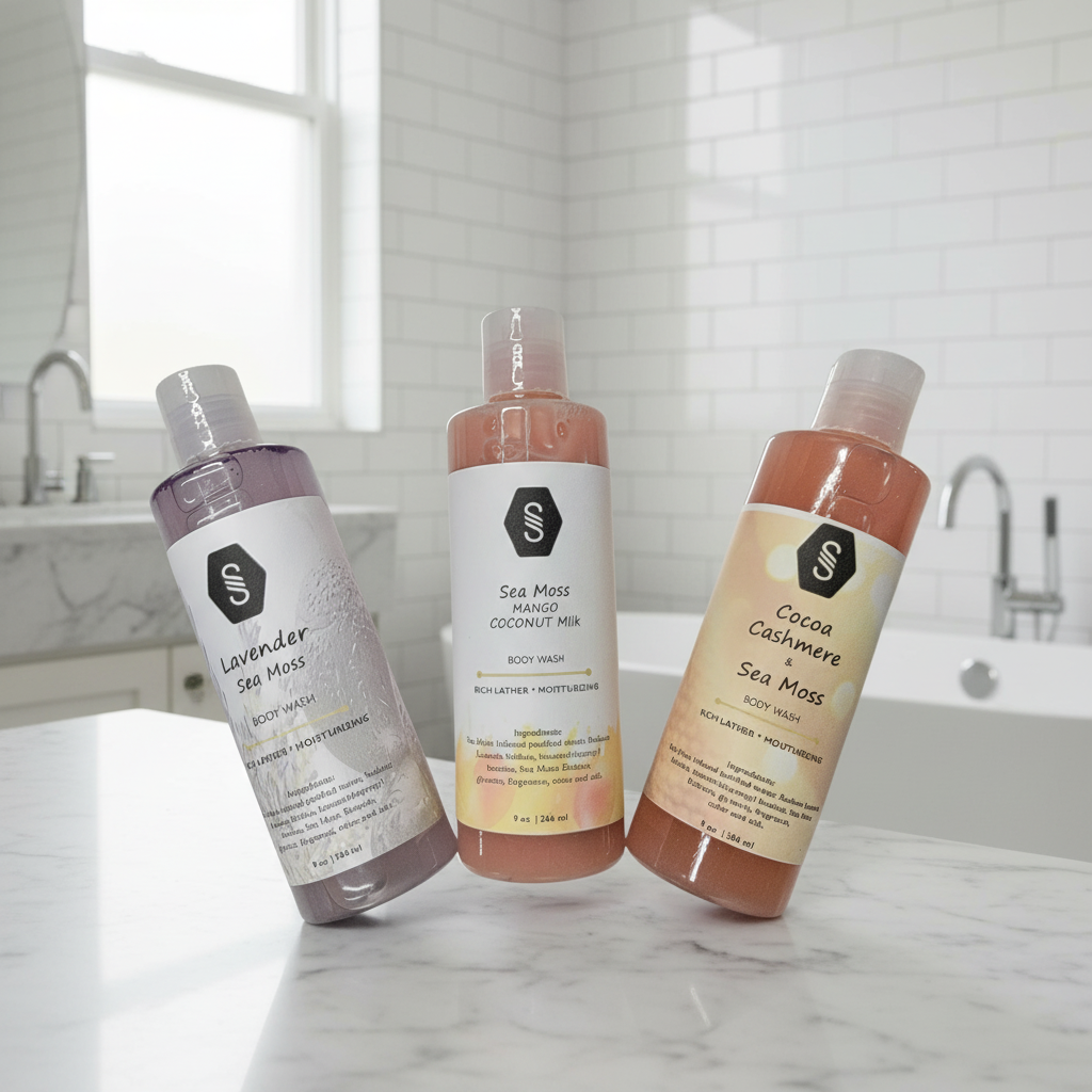 3 Sea Moss Bod Wash - Lavender, Mango Coconut Milk and Cocoa Cashmere