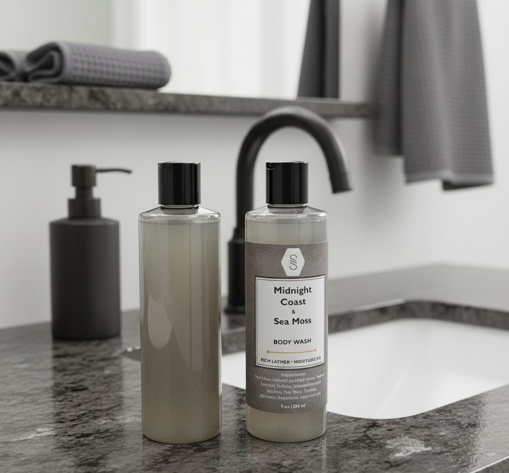 Strebors Midnight Coast and Seamoss Body Wash fo men