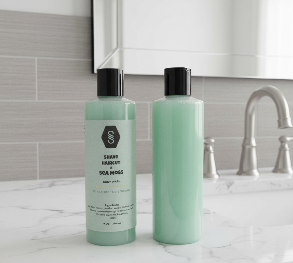 Strebors Shave & Haircut and Seamoss Body Wash for men